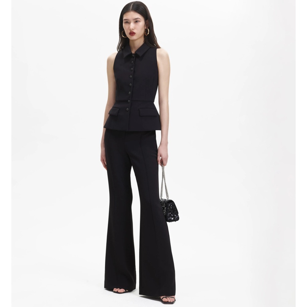 Self-Portrait Black Tailored Flared Leg Trouser Pants Size 2